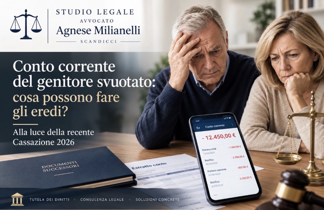 Eredi come fare se conto corrente dei genitori è svuotato
